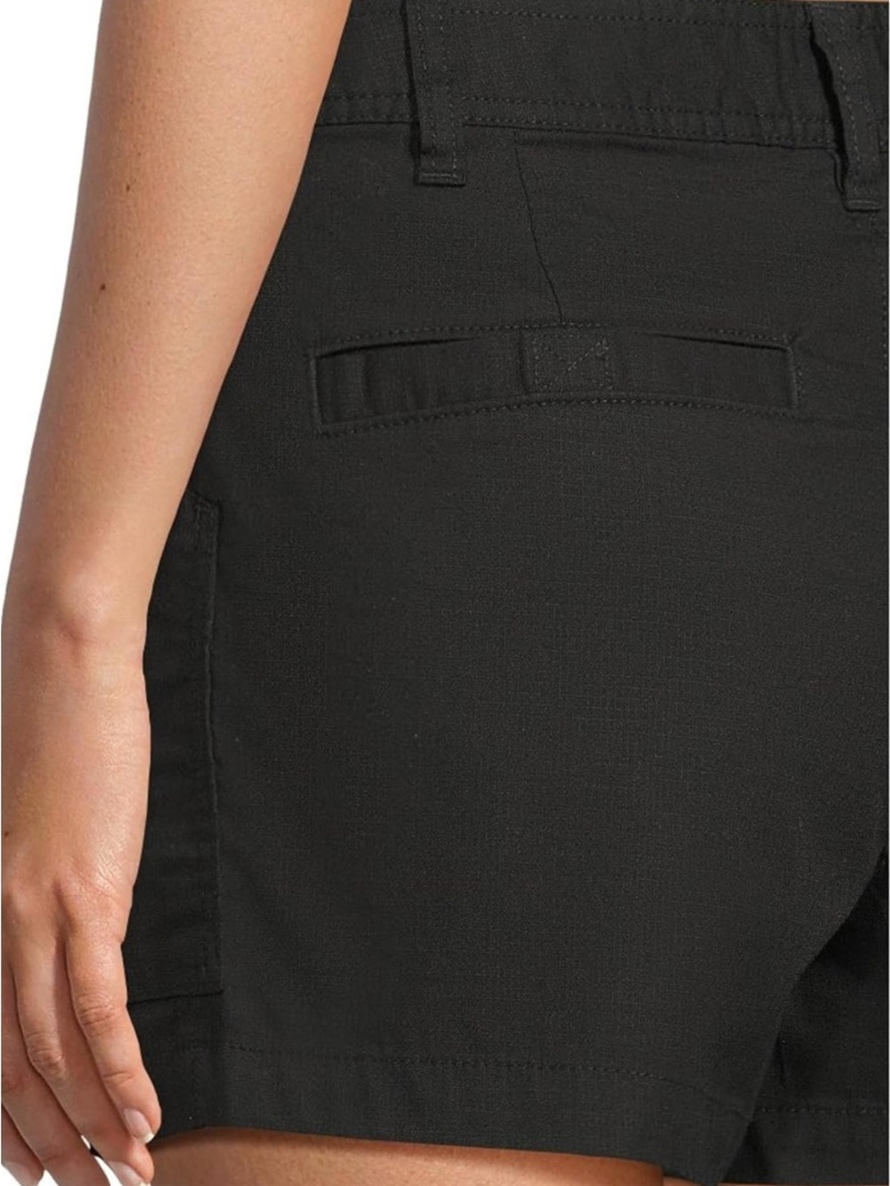 NWT prAna Palisades Ripstop Organic Cotton Mid Rise Black Shorts - 4 - Picture 2 of 8